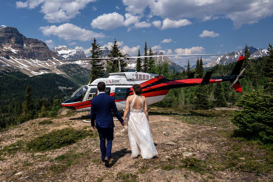 Helicopter elopement Banff