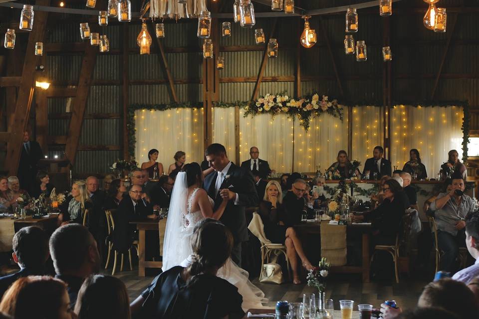 First dance barn setting