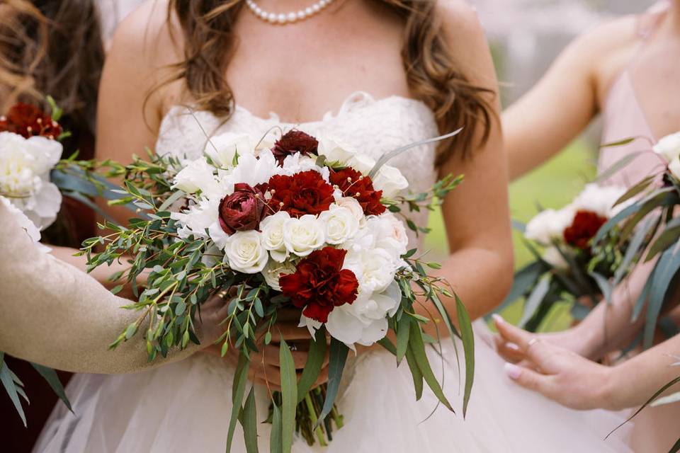 Red and white bouquet