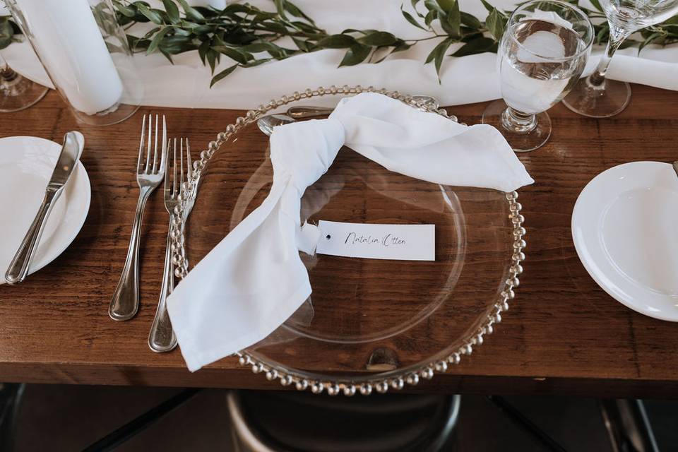 Place setting decor details