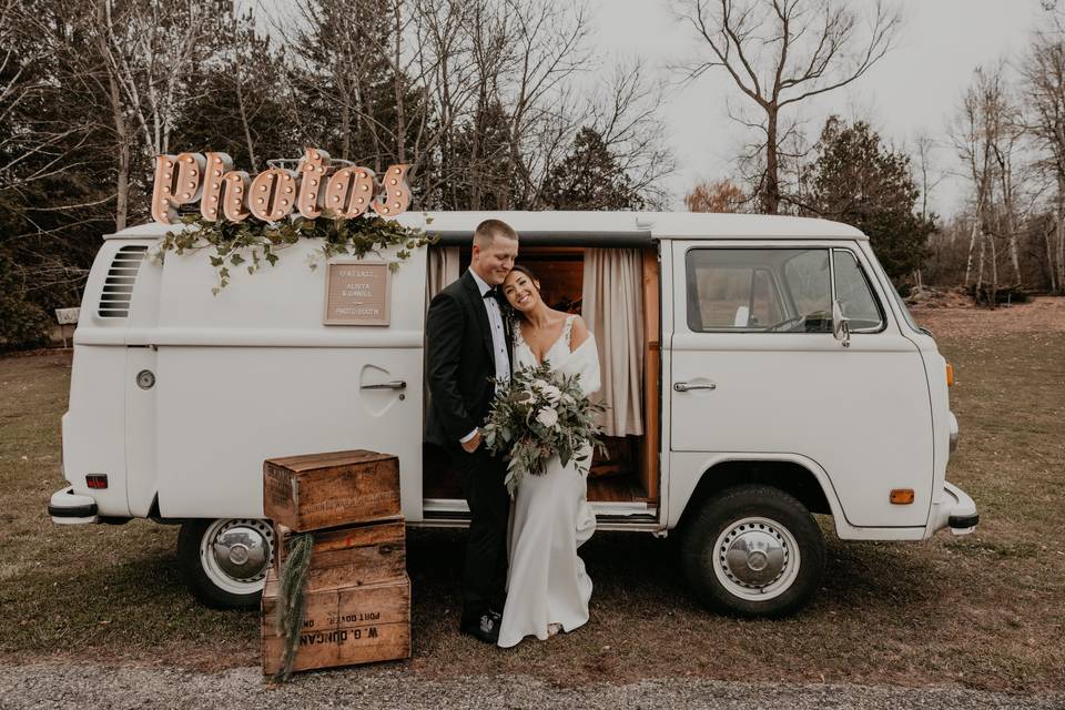 Bride photo booth bus