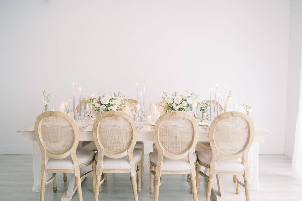 Romantic wedding tablescape