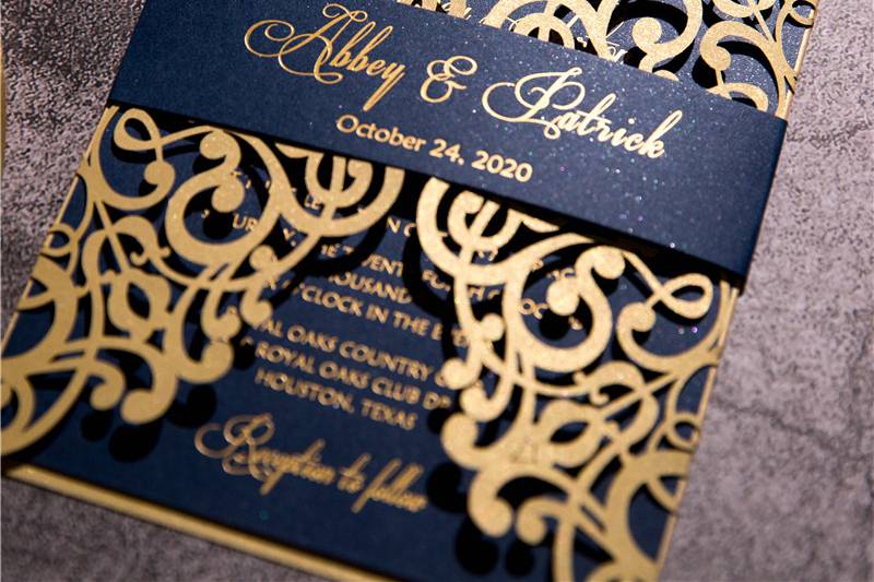 Gold Lasercut Invitation