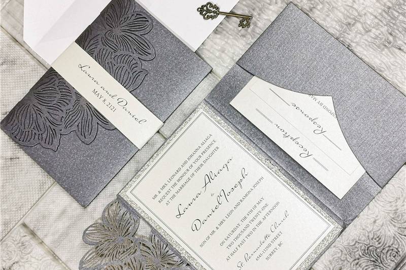 Lasercut Pocketfold Invitation