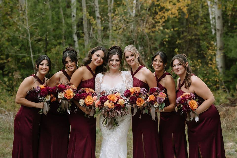 Bride with her Bridesmaids