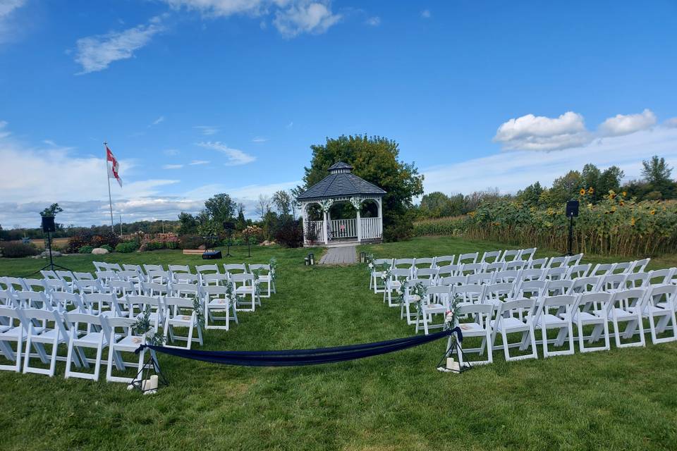 Gazebo white folding chairs