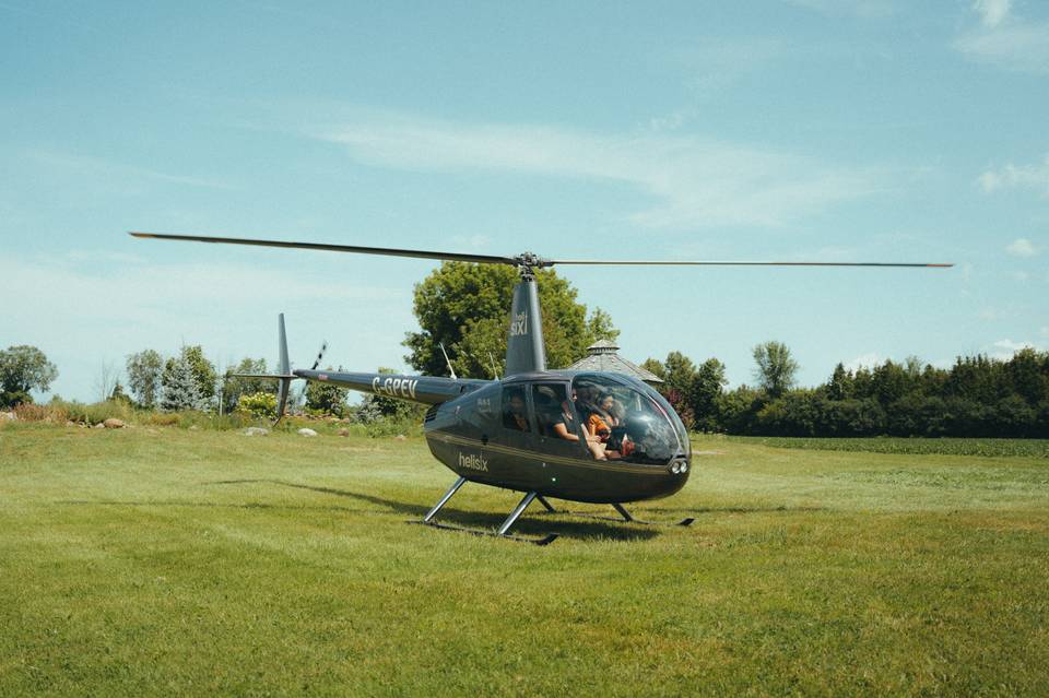 Helicopter grand entrance