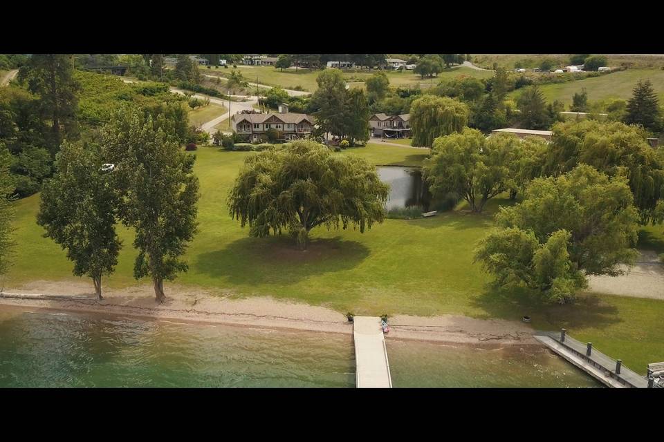 Outdoor wedding ceremony setting