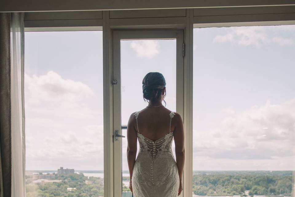 Bride by the falls