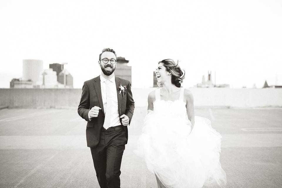 Rooftop wedding photos