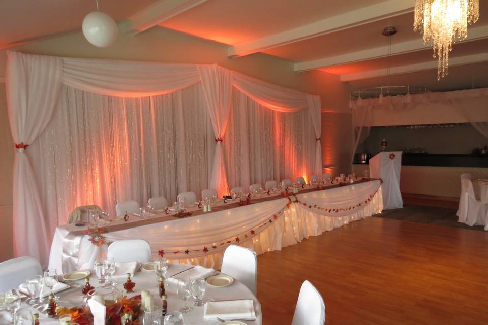 Backdrop & head table decor