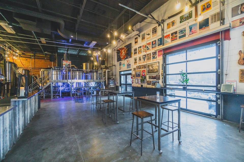 Our bright taproom.