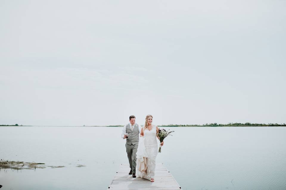 Lakeside wedding ceremony