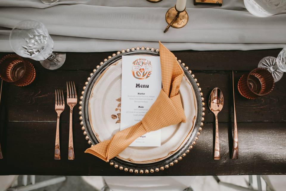 Menu with Yellow Napkin