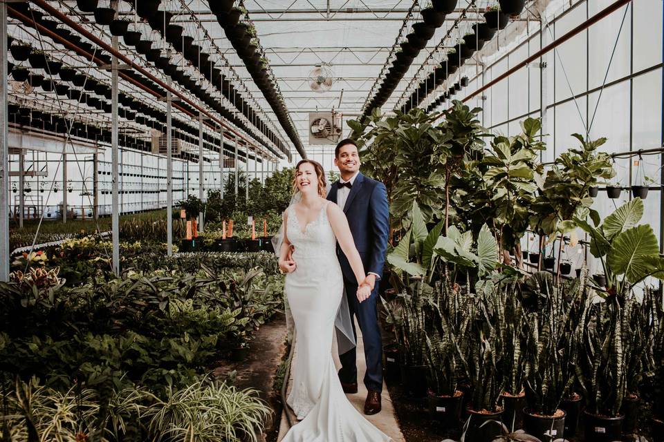 Wedding Photos in Green House