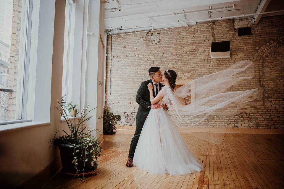 Close up of Bride and Groom