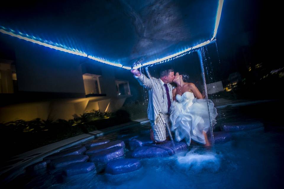 Playing in the fountain