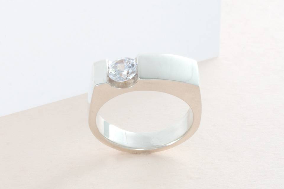 Floating Diamond Wedding Ring