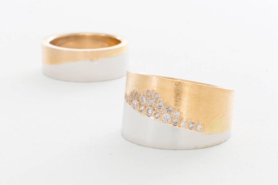 White Yellow Gold Bands