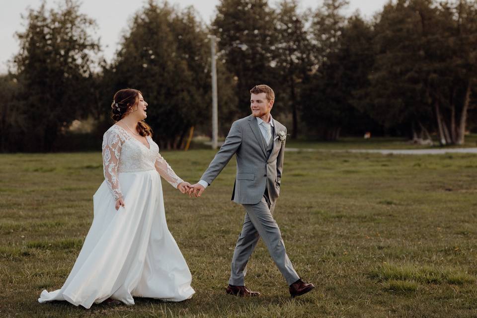 Bride and Groom walk