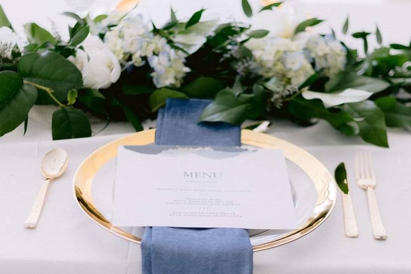 Blue table setting