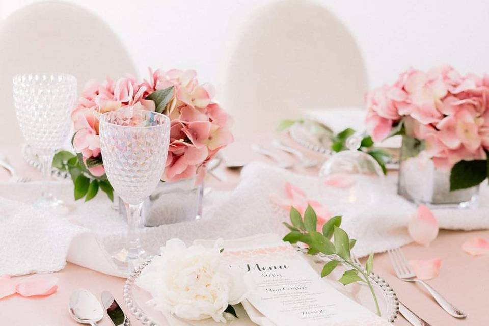 Pink table setting