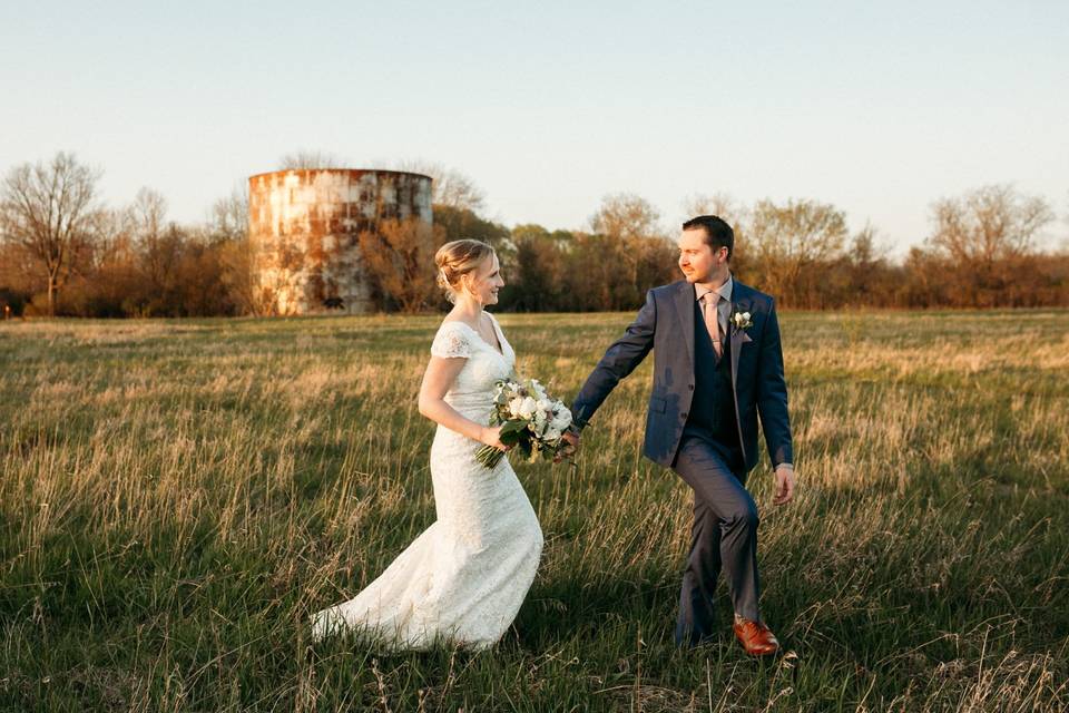 Bride and Groom walk