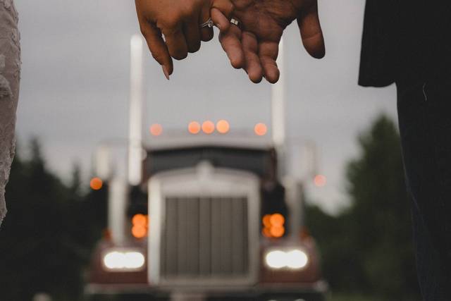 Holding pinkies with truck