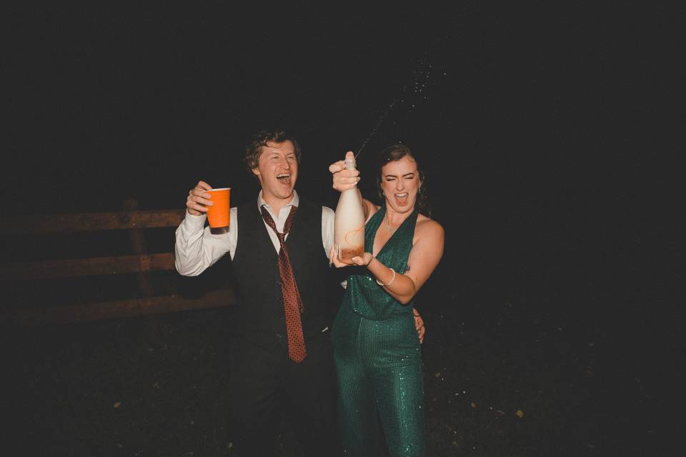 Spray the champagne