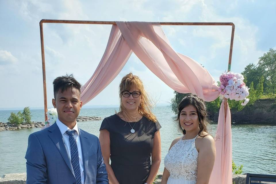 With the newlyweds at Lakeshore, Burlington