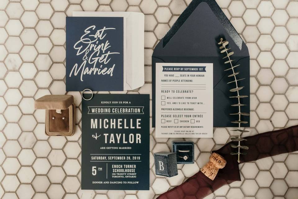 Modern Navy Invitation