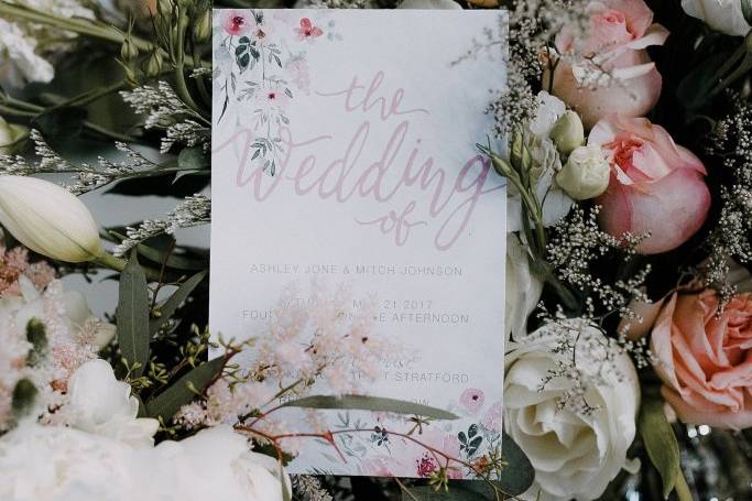 Pink Floral Invitation