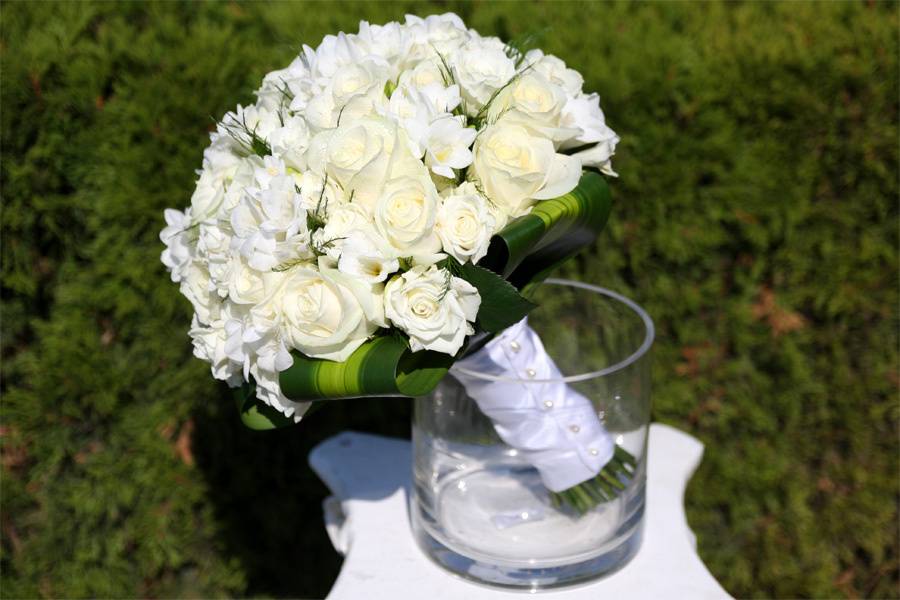 All white bouquet