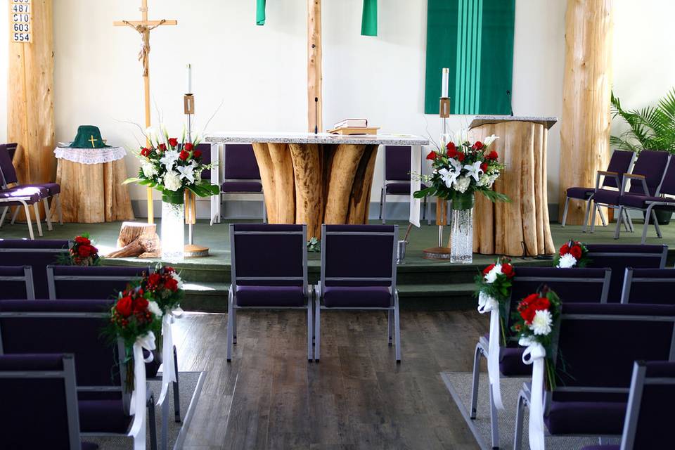 Church wedding setup