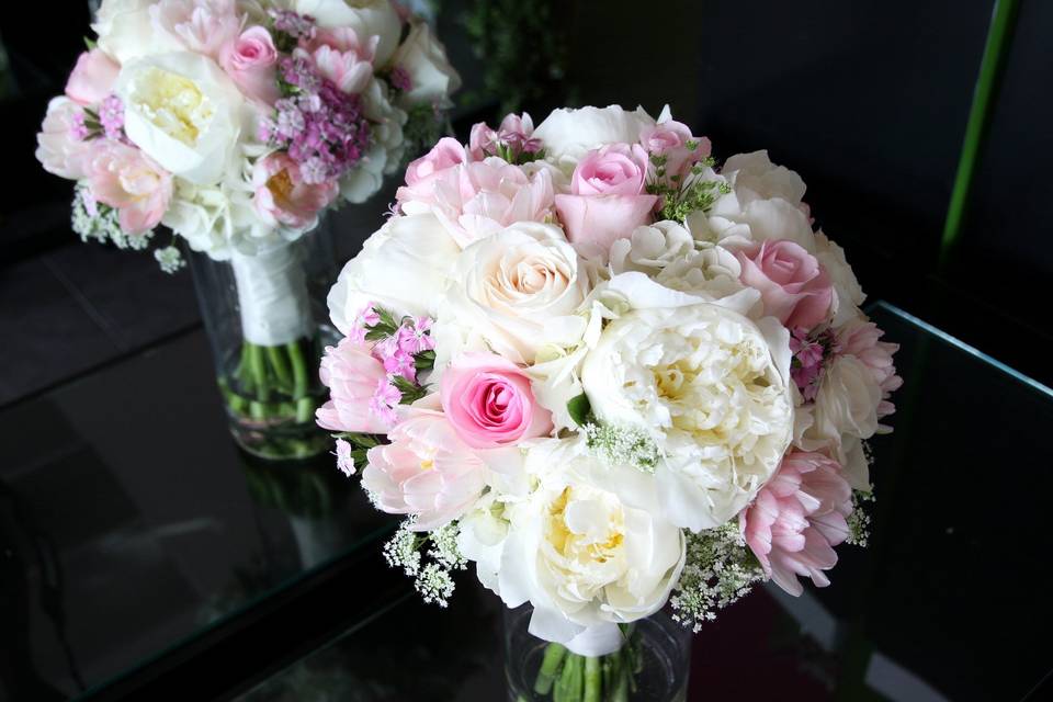 Whites & pink bridal