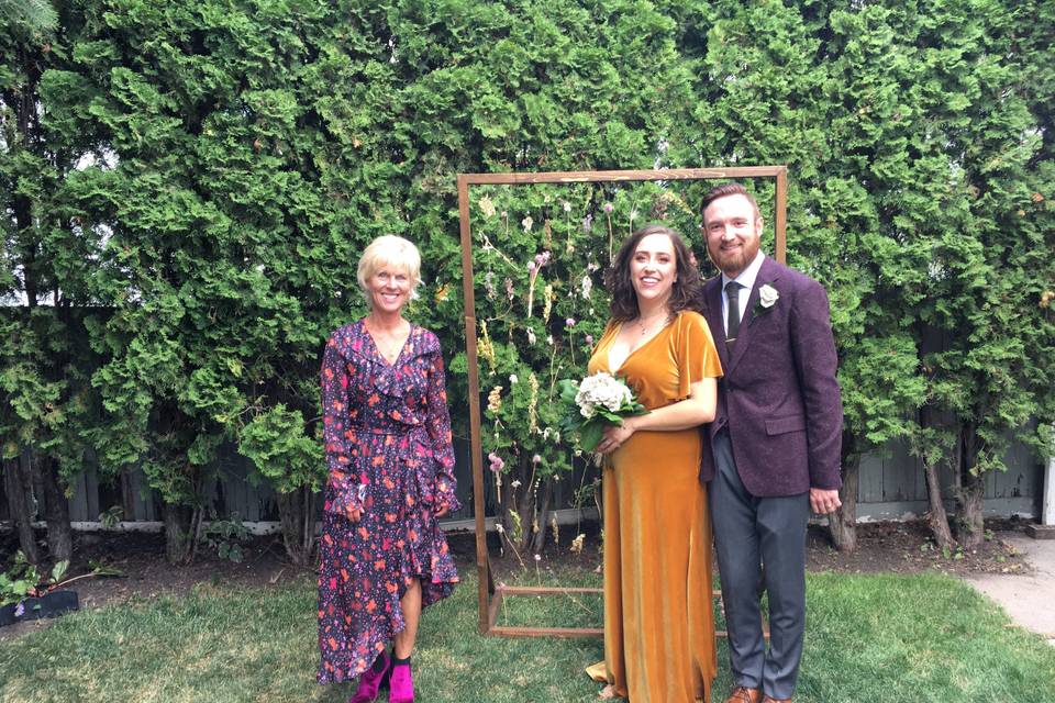 Velvet-themed backyard wedding