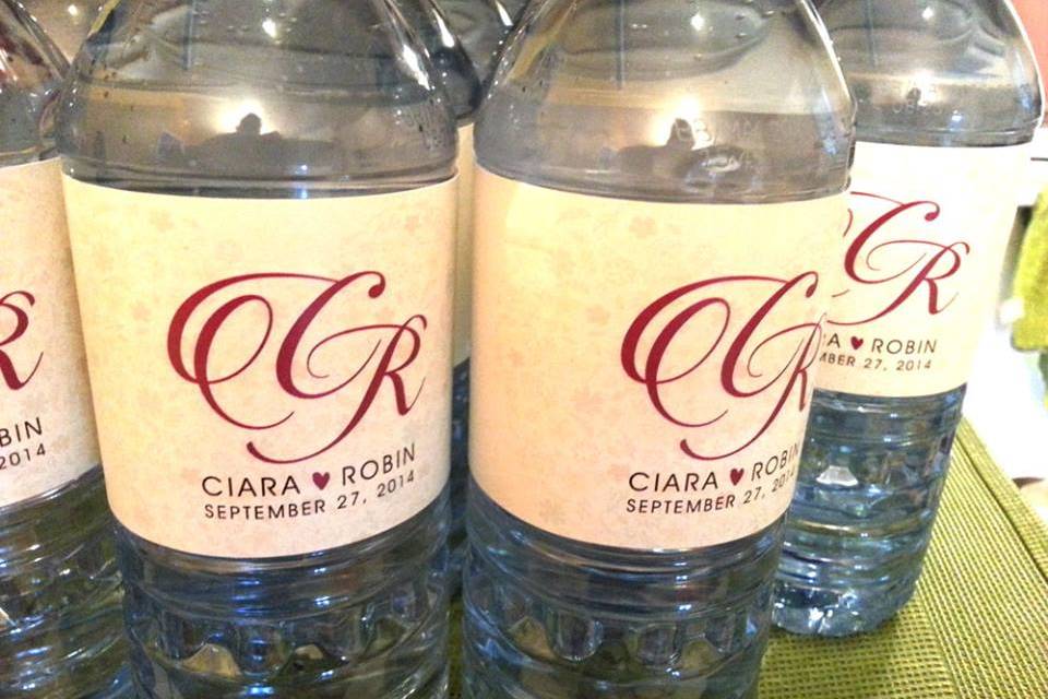 Customized water bottle labels