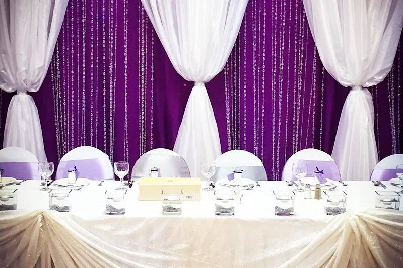 Purple and white with crystal