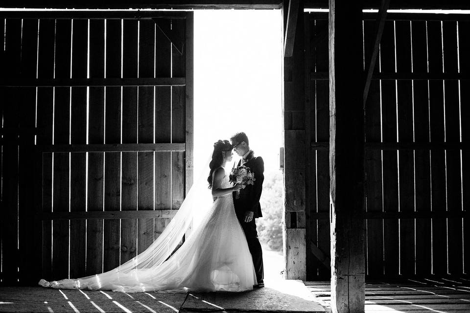 Rustic wedding portrait