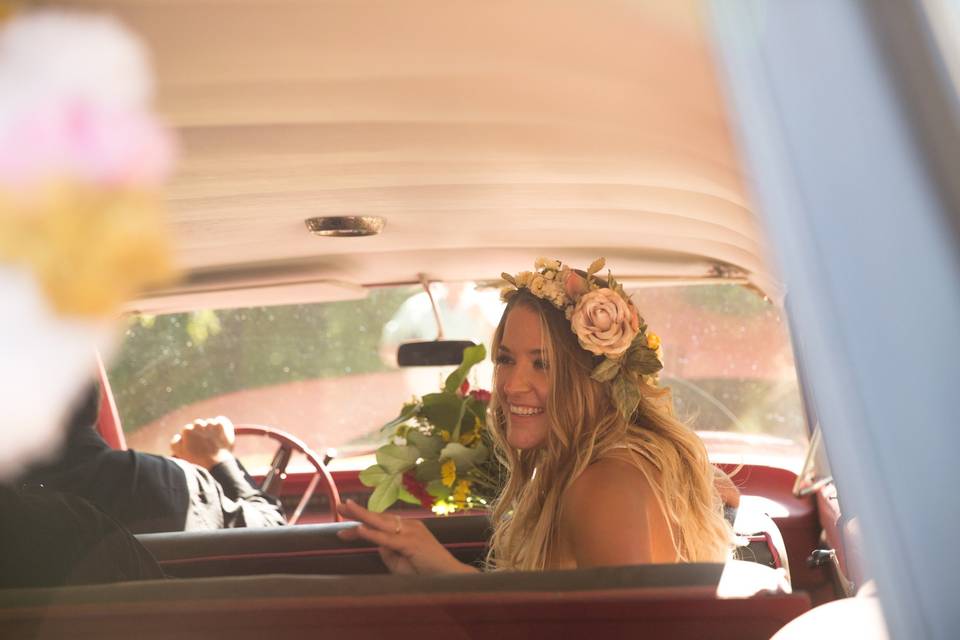 Bride leaving the ceremony