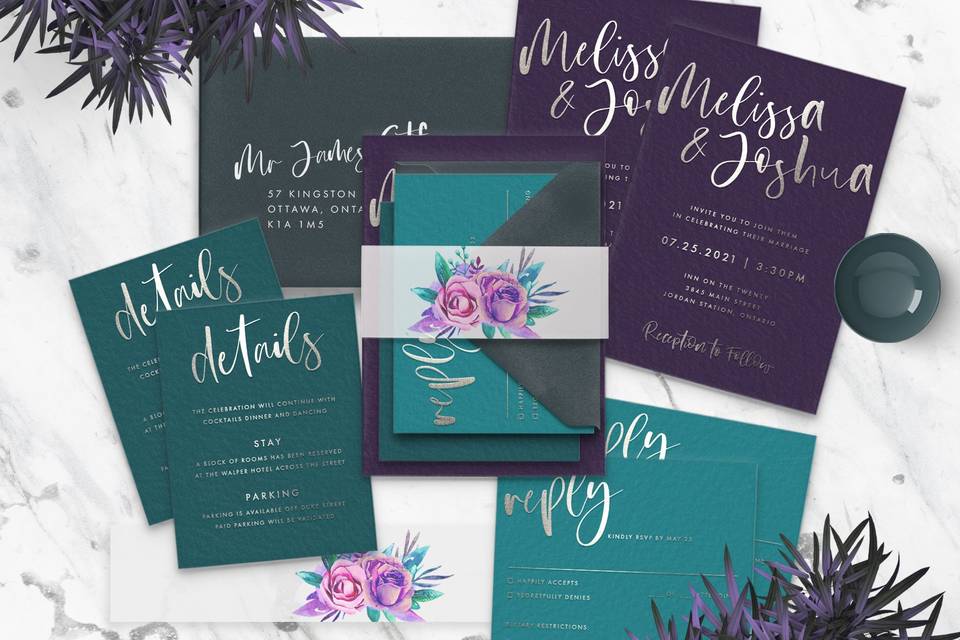 Mermaid theme wedding invite