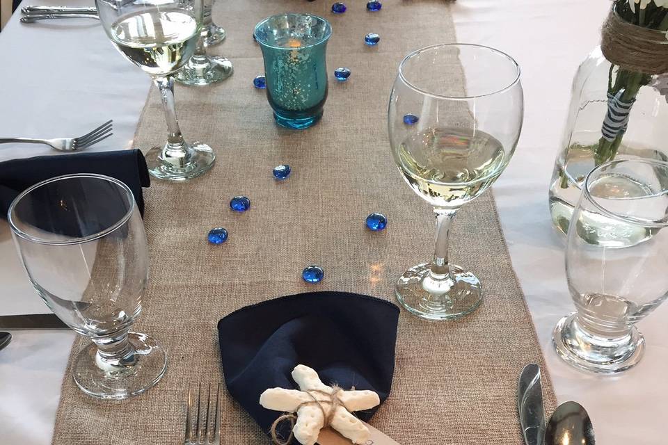 Beach themed place setting