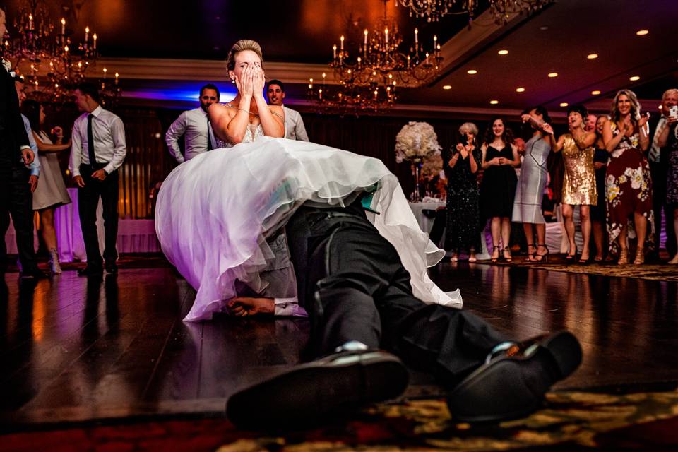 Candid garter toss