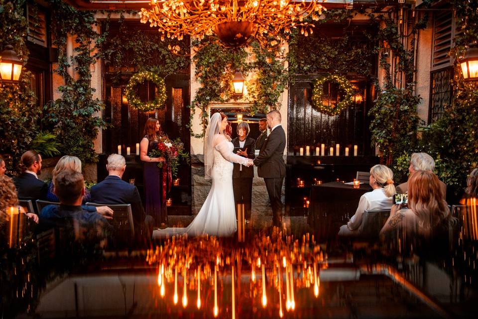 Ceremony with reflection