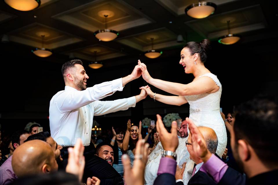 Candid wedding reception