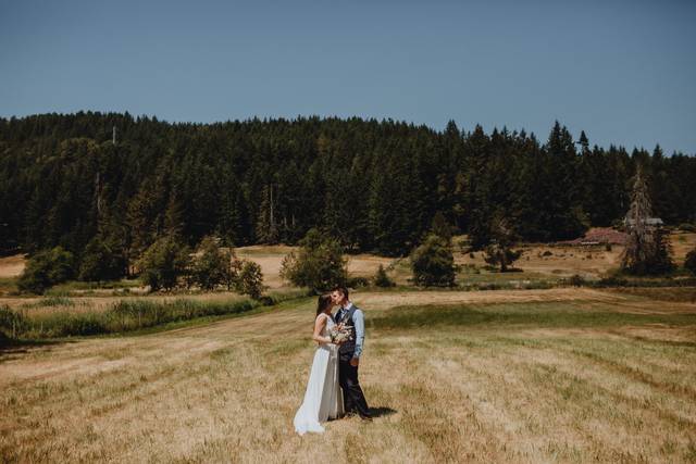 Salt spring island farm fields