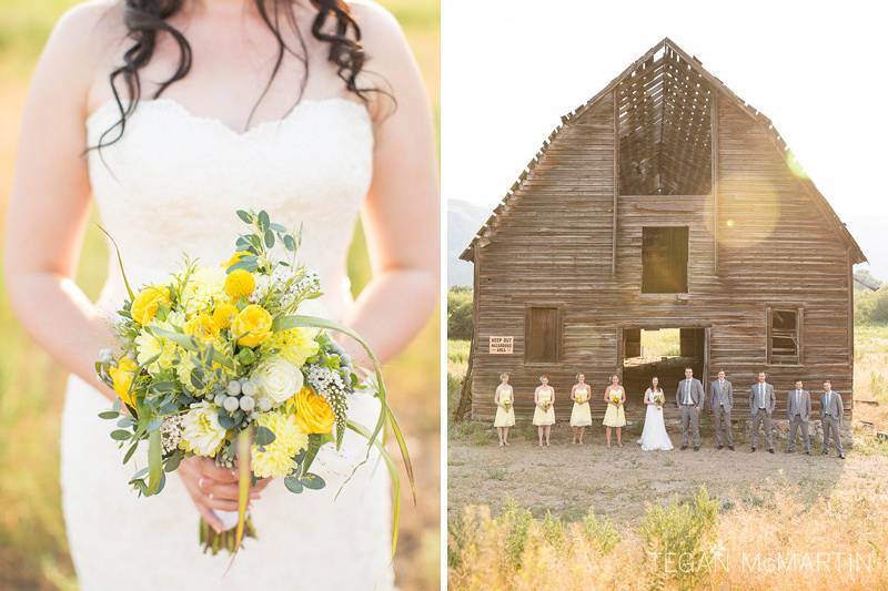 Okanagan barn wedding party