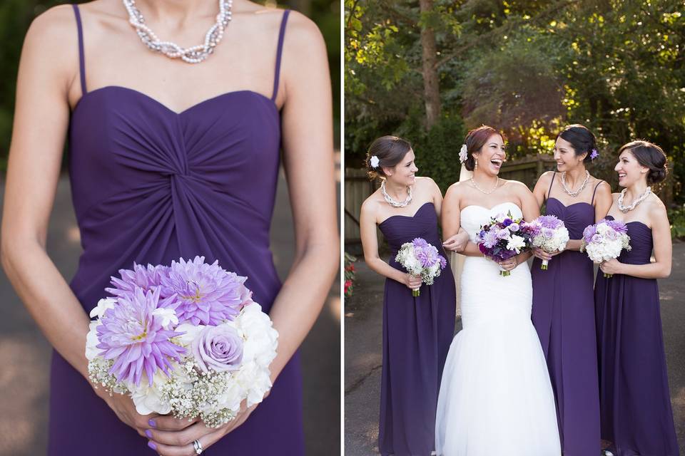 Bride with bridesmaids