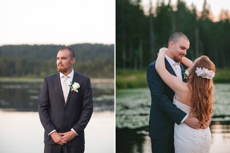 Whonnock lake wedding portrait