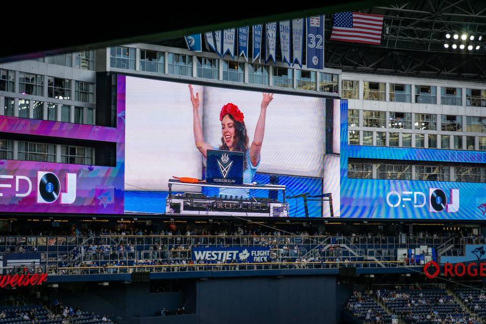 DJing at a Blue Jays Game